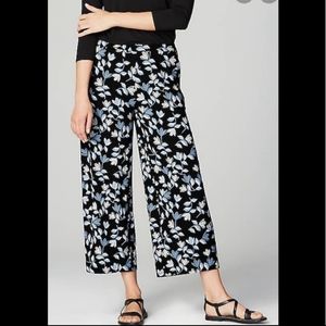 NEW J.Jill Wearever Full Leg Cropped Pockets Floral Pull On Pants